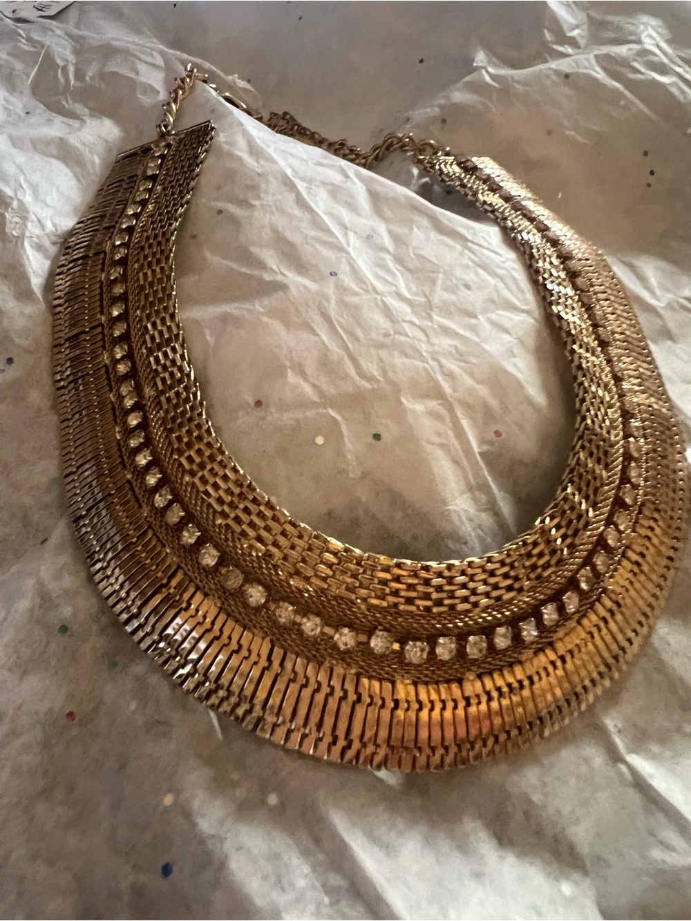 Ali khan Gold Statement Collar Necklace - Elegant Women's Jewelry